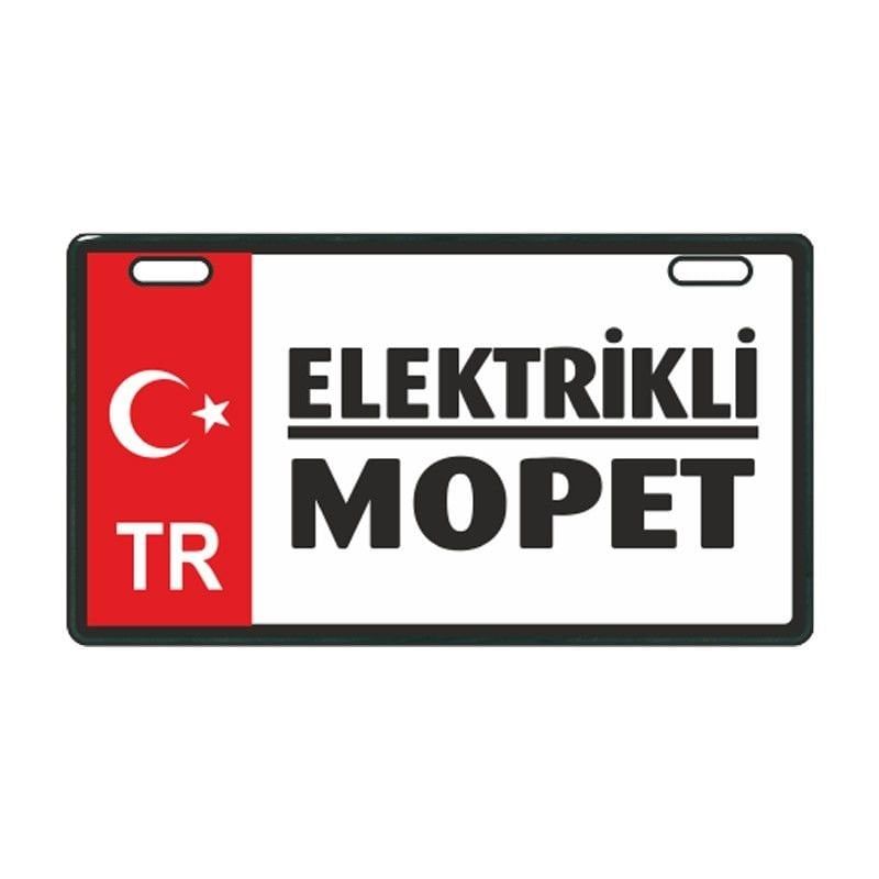 KIRMIZI ELEKTRİKLİ MOPET E-BİKE PLAKALIK