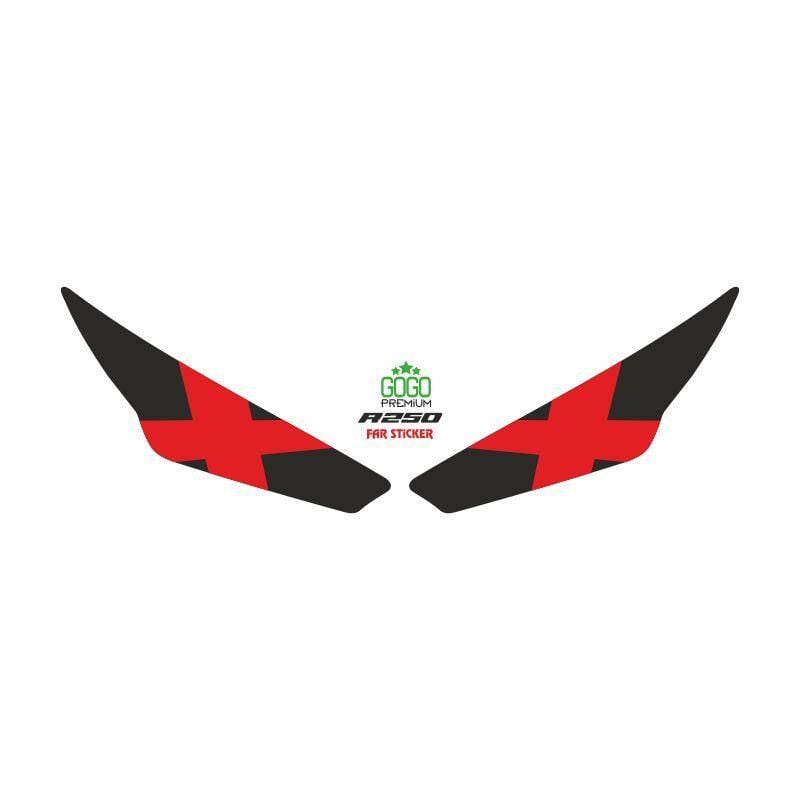 RKS R250 2023 - 2024 UYUMLU FAR STİCKER X KIRMIZI