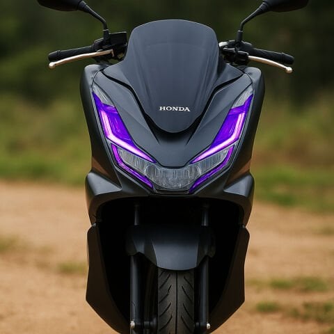 HONDA PCX 2021 - 2024 UYUMLU GENİŞ FAR ÜSTÜ FİLM MOR