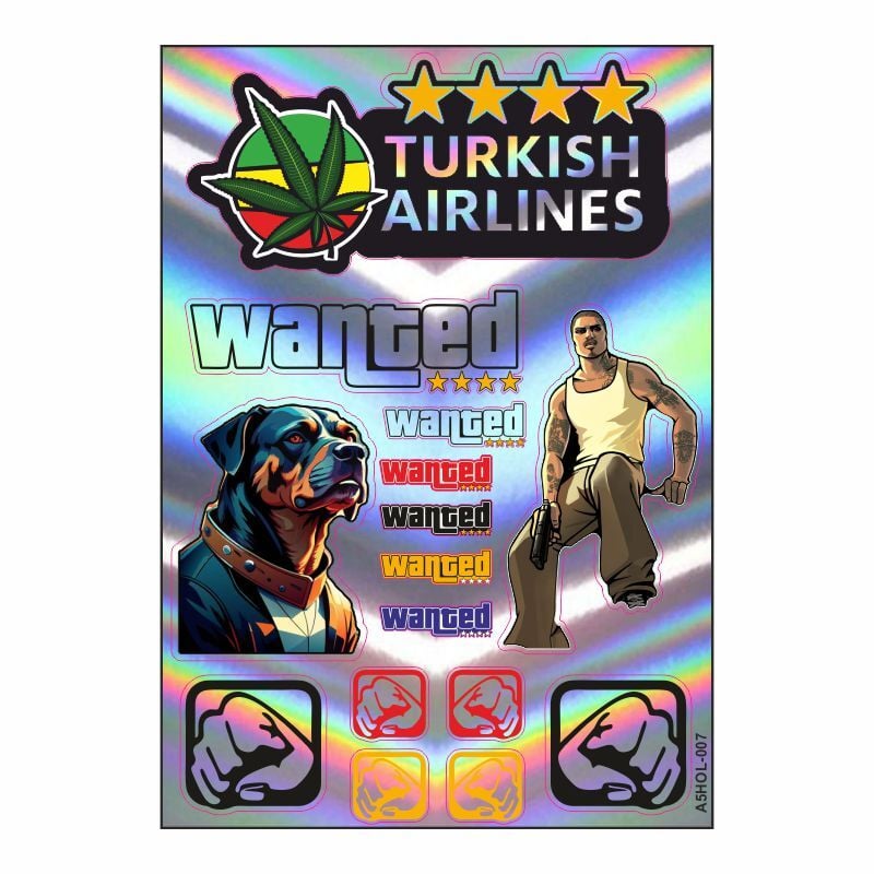 A5 HOLOGRAM STİCKER 077 TEK PAKET ÇOKLU STİCKER