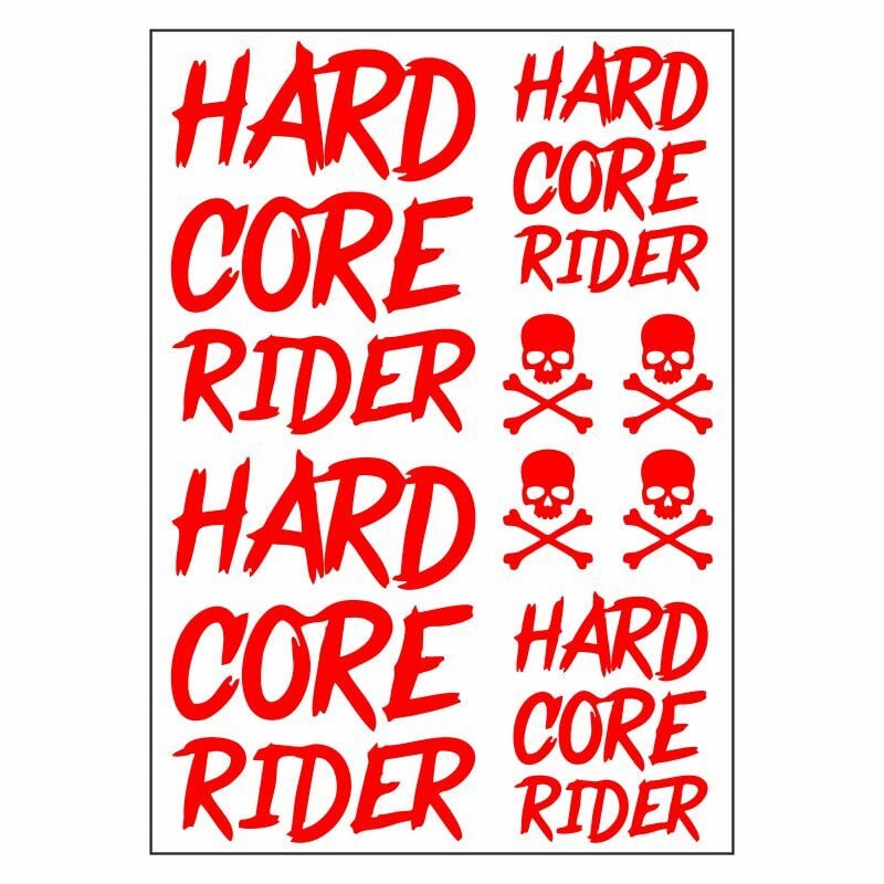 A4 STİCKER 119 TEK PAKET ÇOKLU STİCKER HARD CORE RİDER KIRMIZI