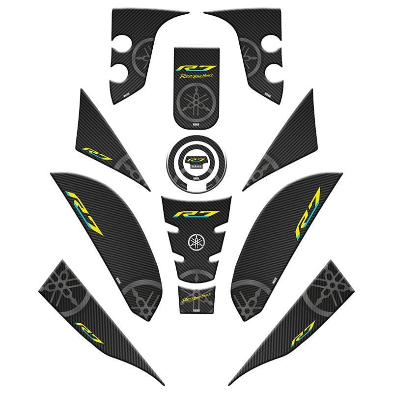 YAMAHA R7 2021 - 2024 UYUMLU FULL TANK PAD SET 007