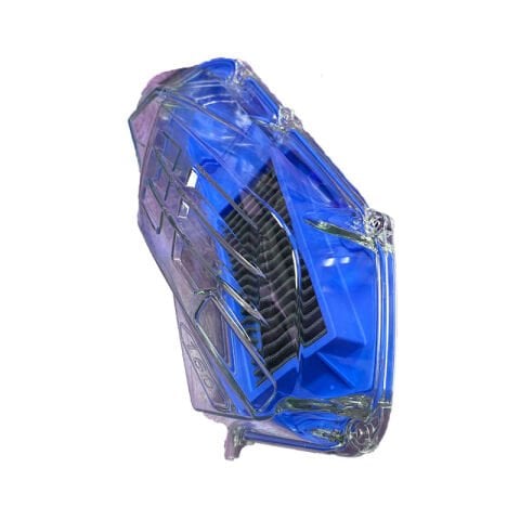 HONDA PCX 125 2021 - 2025 UYUMLU ŞEFFAF HAVA FİLTRE KAPAĞI + YIKANABİLİR PERFORMANS HAVA FİLTRESİ SET MAVİ