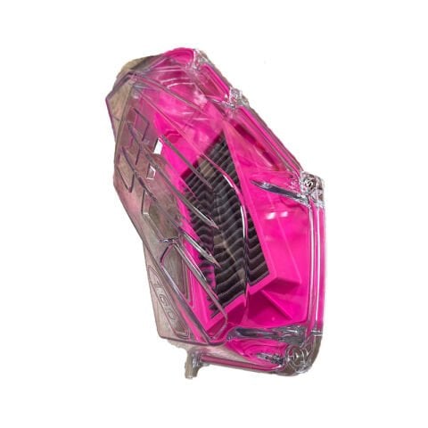 HONDA PCX 125 2021 - 2025 UYUMLU ŞEFFAF HAVA FİLTRE KAPAĞI + YIKANABİLİR PERFORMANS HAVA FİLTRESİ SET PEMBE