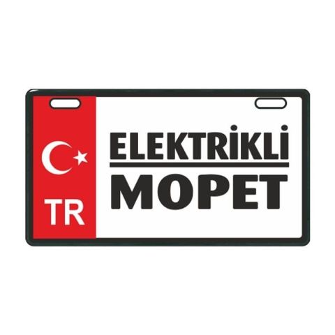 KIRMIZI ELEKTRİKLİ MOPET E-BİKE PLAKALIK
