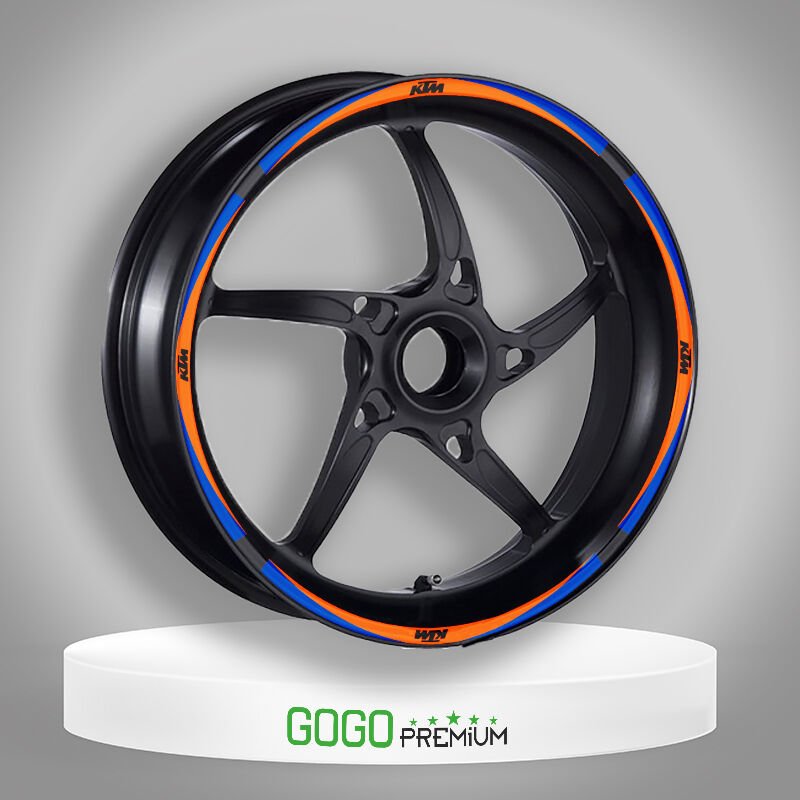 KTM UYUMLU MAVİ-TURUNCU 1 SET JANT ŞERİDİ