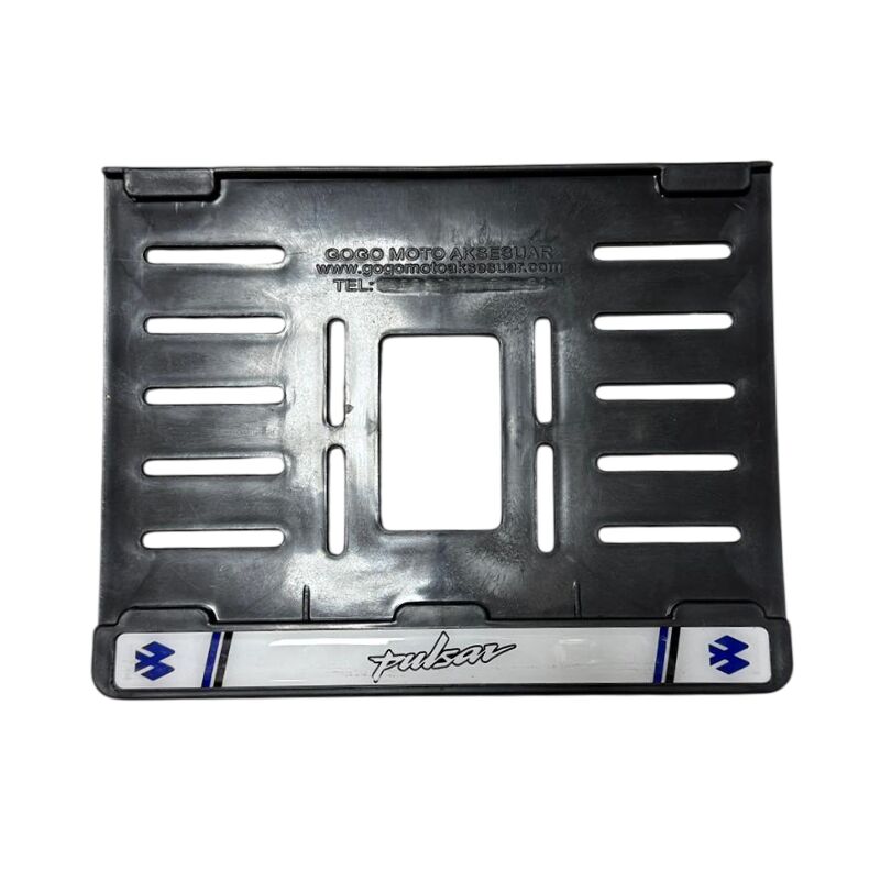 BAJAJ PULSAR UYUMLU BEYAZ-MAVİ PLASTİK (15x24 cm) KIRILMAZ PLAKALIK