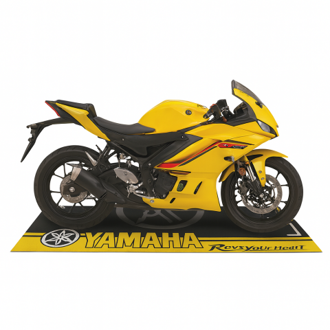 YAMAHA UYUMLU SARI DESENLİ 80 X 220 cm KAYDIRMAZ MOTOSİKLET HALISI