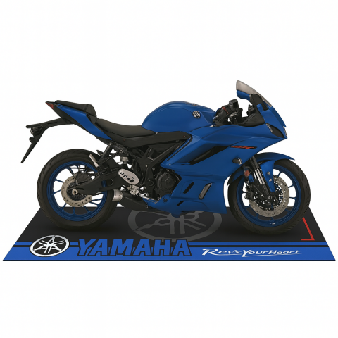 YAMAHA UYUMLU MAVİ DESENLİ 80 X 220 cm KAYDIRMAZ MOTOSİKLET HALISI