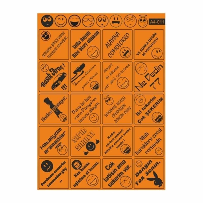 A4 STİCKER 011 TEK PAKET ÇOKLU STİCKER