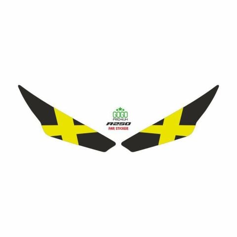 RKS R250 2023 - 2024 UYUMLU FAR STİCKER X SARI