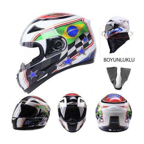 NENKİ FULL FACE BOĞAZLI KASK ŞEFFAF VİZÖR MODEL 11 M