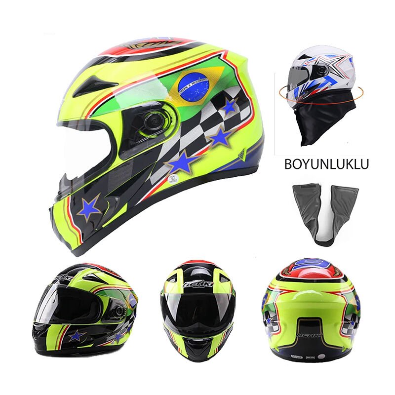 NENKİ FULL FACE BOĞAZLI KASK ŞEFFAF VİZÖR MODEL 12 XXL
