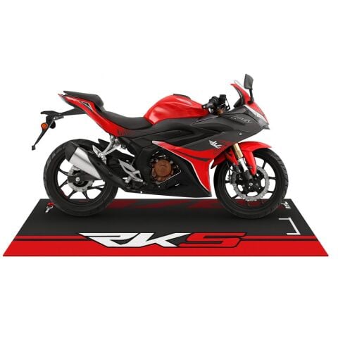 RKS UYUMLU SİYAH - KIRMIZI DESENLİ 80 X 220 cm KAYDIRMAZ MOTOSİKLET HALISI