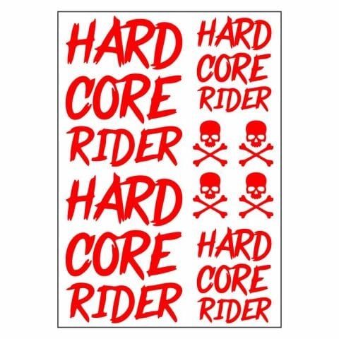 A4 STİCKER 119 TEK PAKET ÇOKLU STİCKER HARD CORE RİDER KIRMIZI