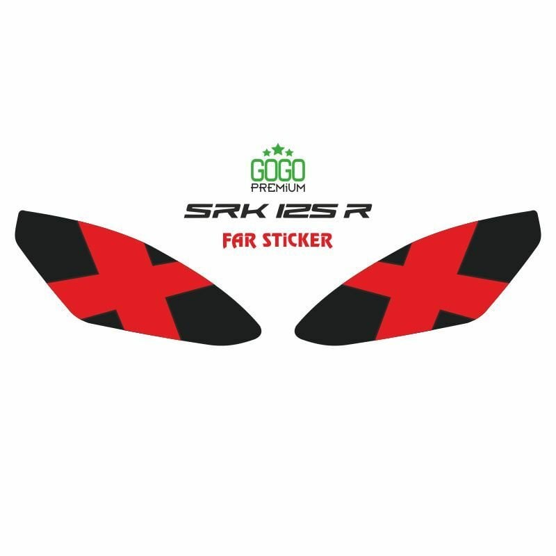 RKS SRK 125 R 2023 - 2025 UYUMLU FAR STİCKER KIRMIZI X