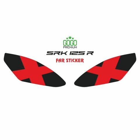 RKS SRK 125 R 2023 - 2025 UYUMLU FAR STİCKER KIRMIZI X