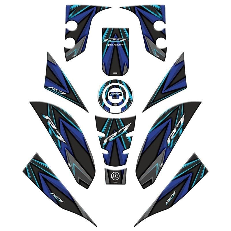 YAMAHA R7 2021 - 2024 UYUMLU FULL TANK PAD SET 004