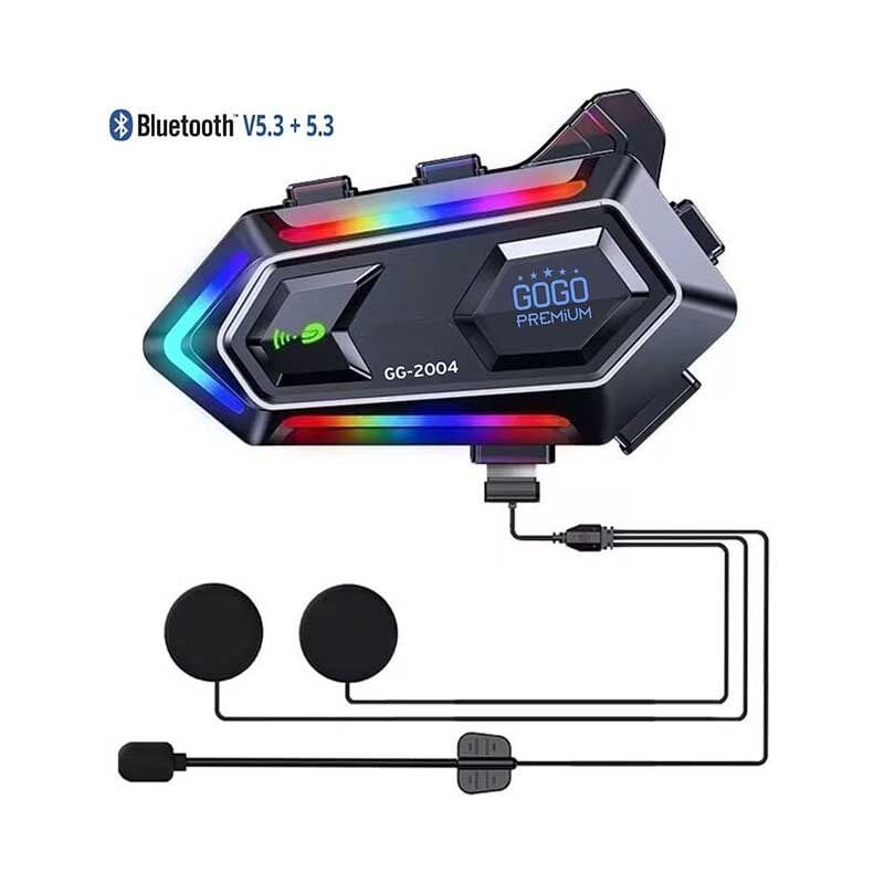 UNİVERSAL MOTOSİKLET KASK İNTERCOM BLUETOOTH RGB IŞIKLI  GG-2004