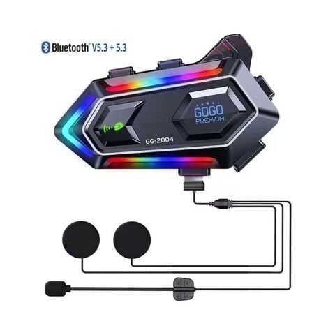 UNİVERSAL MOTOSİKLET KASK İNTERCOM BLUETOOTH RGB IŞIKLI  GG-2004