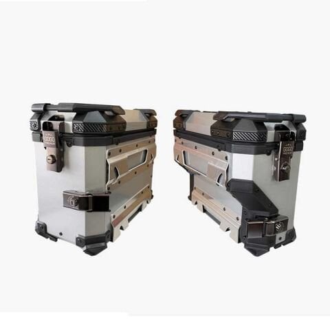 UNİVERSAL 38 LT ALÜMİNYUM MOTOSİKLET YAN ÇANTA TAKIMI GRİ
