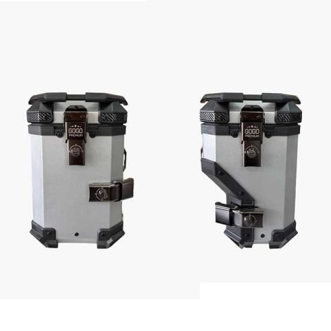 UNİVERSAL 38 LT ALÜMİNYUM MOTOSİKLET YAN ÇANTA TAKIMI GRİ