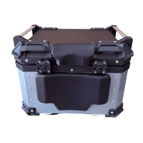 UNİVERSAL 45 LT ALÜMİNYUM MOTOSİKLET ARKA ÇANTA TAKIMI DESENLİ GRİ