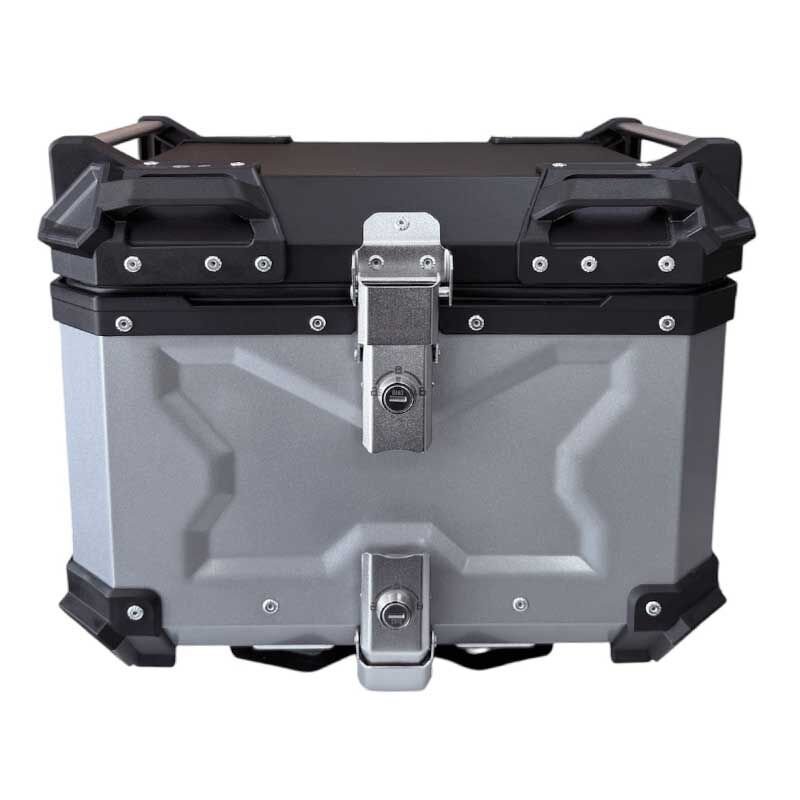 UNİVERSAL 45 LT ALÜMİNYUM MOTOSİKLET ARKA ÇANTA TAKIMI DESENLİ GRİ