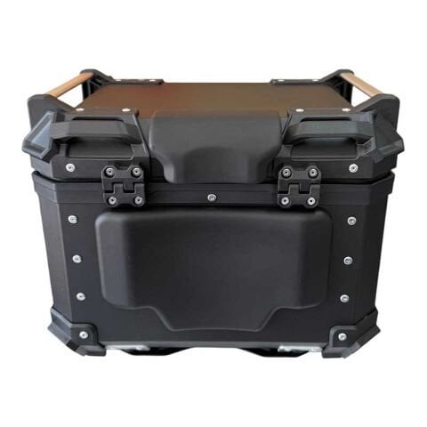 UNİVERSAL 45 LT ALÜMİNYUM MOTOSİKLET ARKA ÇANTA TAKIMI DESENLİ SİYAH
