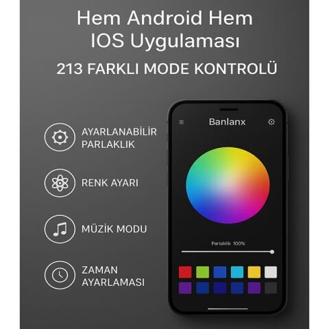 HONDA PCX 2021 - 2024 UYUMLU RGB LED TELEFON KONROLLÜ ARKA STOP TAKIMI BLUETOOTH