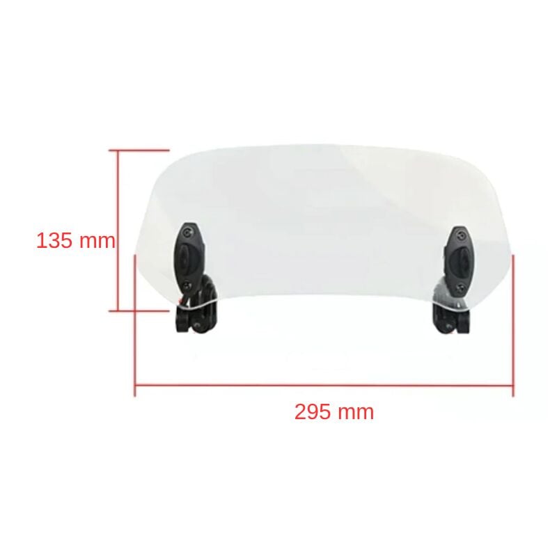 UNİVERSAL RÜZGAR SAPTIRICI CAM ( DEFLEKTÖR ) AYARLANABİLİR ASANSÖRLÜ 295 X 135 MM ŞEFFAF