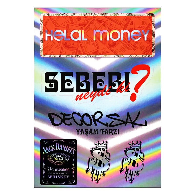 A5 HOLOGRAM STİCKER 082 TEK PAKET ÇOKLU STİCKER