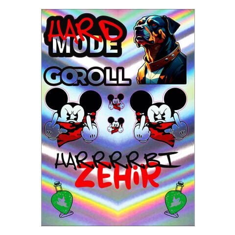 A5 HOLOGRAM STİCKER 083 TEK PAKET ÇOKLU STİCKER