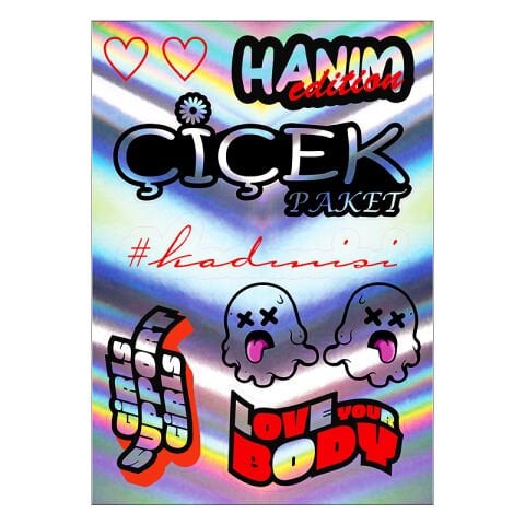 A5 HOLOGRAM STİCKER 086 TEK PAKET ÇOKLU STİCKER