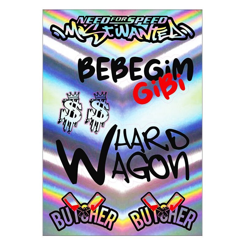 A5 HOLOGRAM STİCKER 088 TEK PAKET ÇOKLU STİCKER