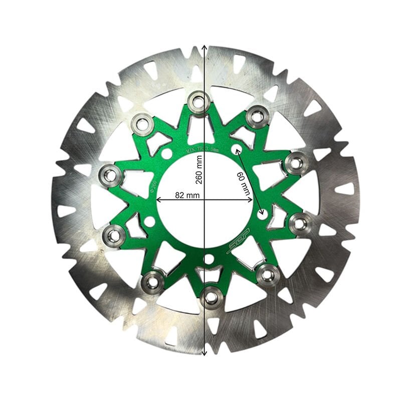 UNİVERSAL 260 mm X 82 mm X 3,5 mm SPOR ÖN DİSK YEŞİL