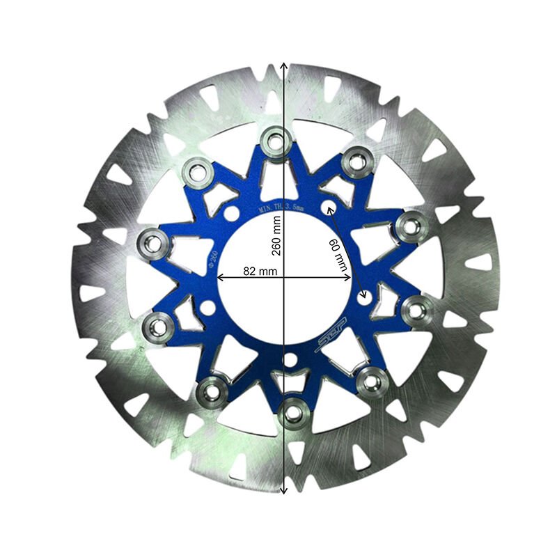 UNİVERSAL 260 mm X 82 mm X 3,5 mm SPOR ÖN DİSK MAVİ