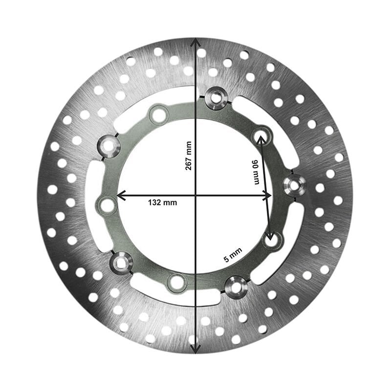 UNİVERSAL 267 mm X 132 mm X 5 mm SPOR ÖN DİSK FÜME