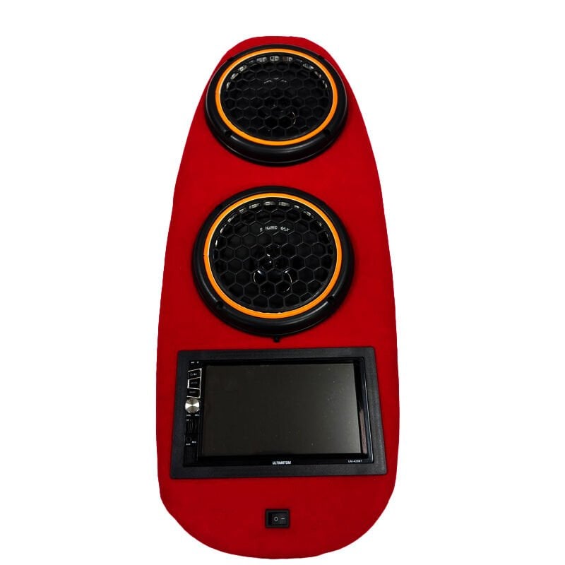 PCX Koltuk Altı Ses Sistemi 2 X 200W Ekranlı Hoparlör Kırmızı (Sese Duyarlı Led Işıklı)