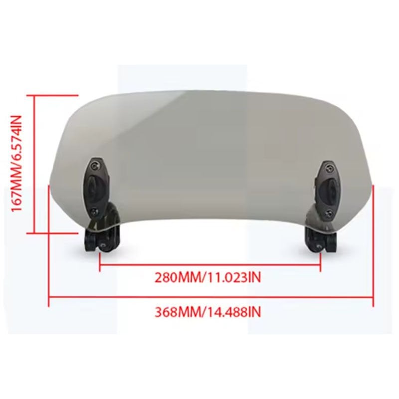 UNİVERSAL RÜZGAR SAPTIRICI CAM ( DEFLEKTÖR ) AYARLANABİLİR ASANSÖRLÜ 368 X 167 MM FÜME