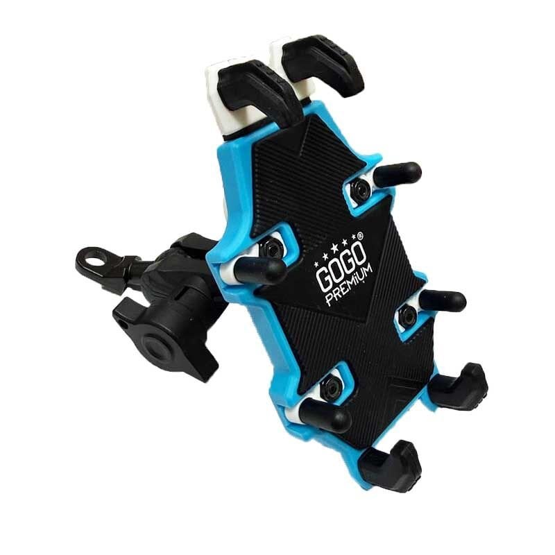 UNİVERSAL TİTREŞİM ÖNLEYİCİ AYNA BAĞLANTILI TELEFON TUTUCU MAVİ PH103B