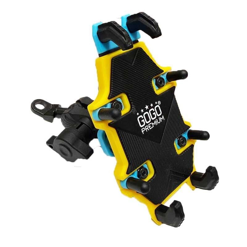 UNİVERSAL TİTREŞİM ÖNLEYİCİ AYNA BAĞLANTILI TELEFON TUTUCU SARI PH103Y